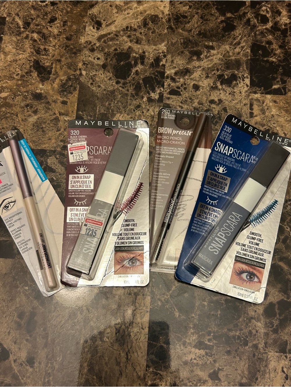Maybelline Snapscara & Brow Precise Makeup Set - Black, Brown, Blue
